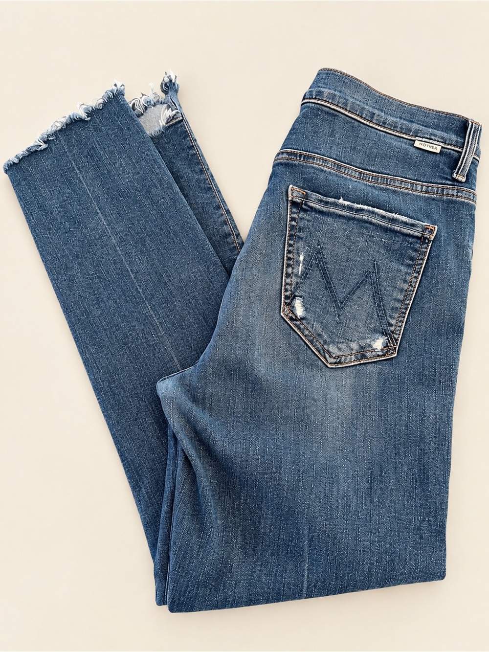 MOTHER The Insider Crop Step Chew Jeans Dancing On Coals 29